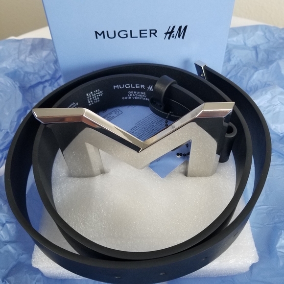 Mugler x H&M Rare Giant M Buckle Leather Belt Size 39-40 NWT - Picture 6 of 13